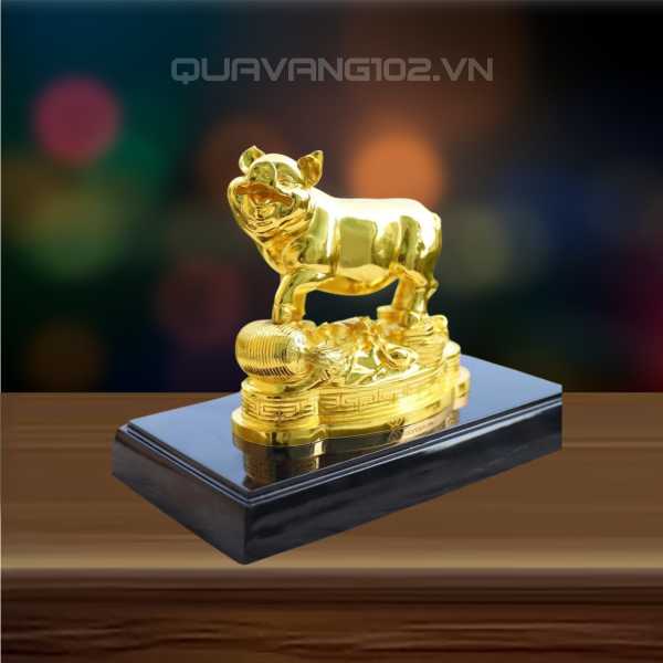 Tượng Lợn Dát Vàng 24K VDV034