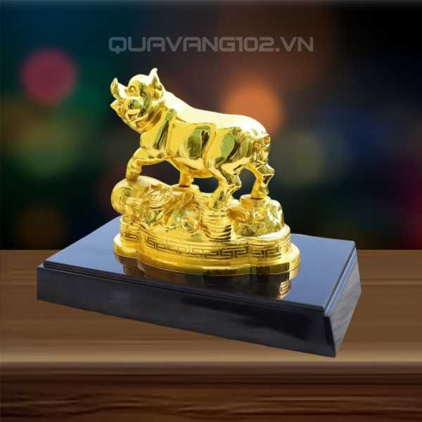 Tượng Lợn Dát Vàng 24K VDV034