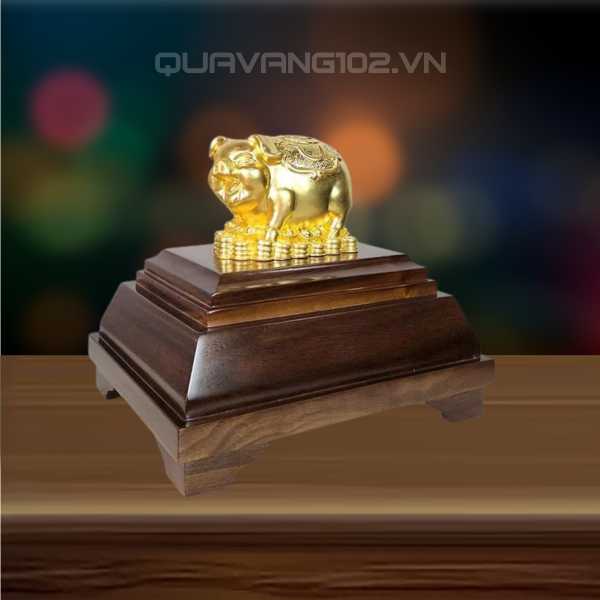 Tượng Lợn Dát Vàng 24K VDV035