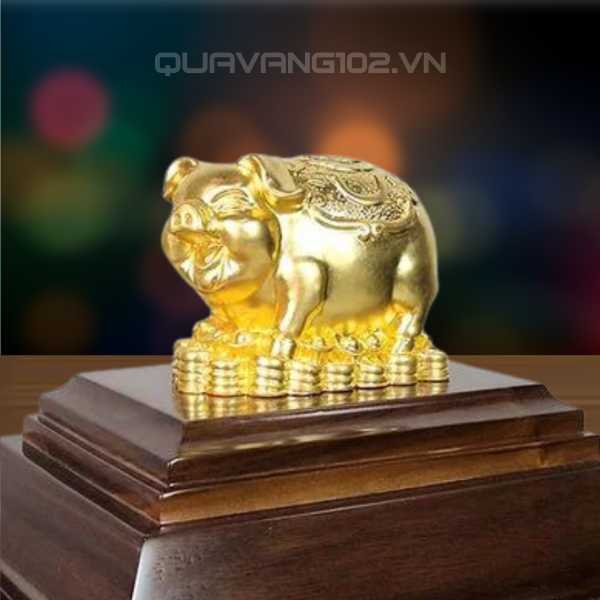 Tượng Lợn Dát Vàng 24K VDV035