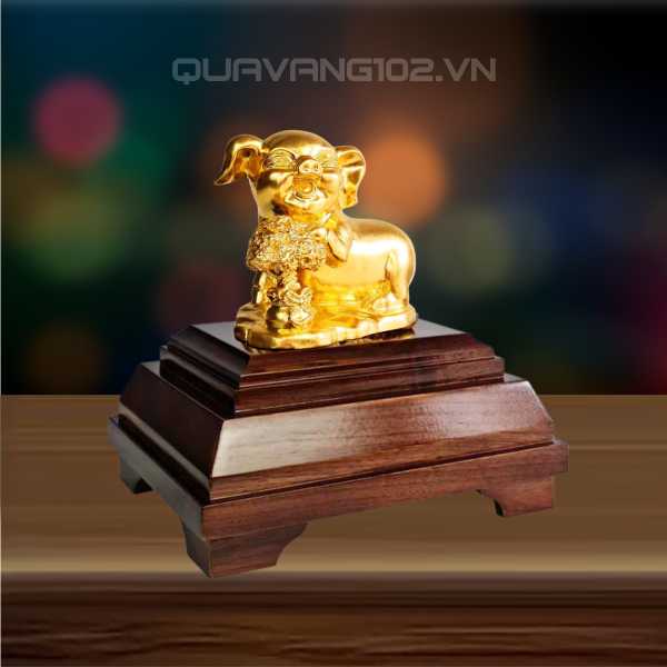 Tượng Lợn Dát Vàng 24K VDV036