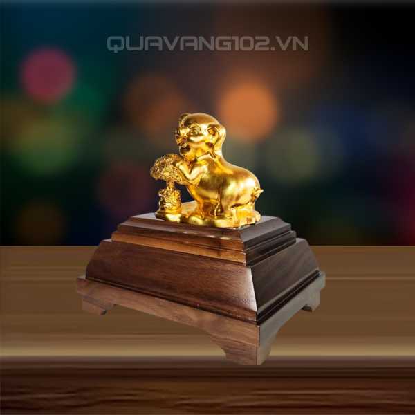 Tượng Lợn Dát Vàng 24K VDV036