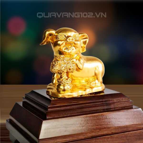 Tượng Lợn Dát Vàng 24K VDV036